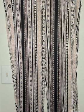 NY Collection Vertical Stripe Wide-Leg Trousers in Blush and Black